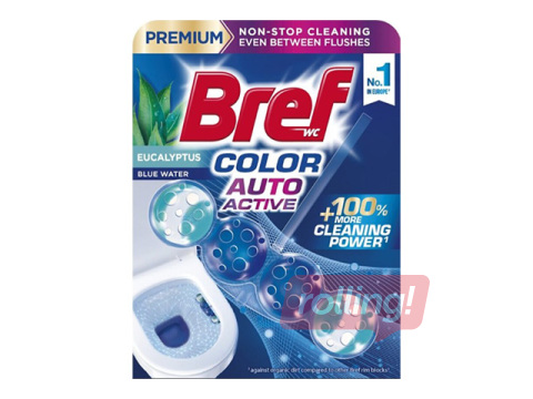 WC-puhastusplokk Bref, Color Auto Active, Eucalyptus, 50g