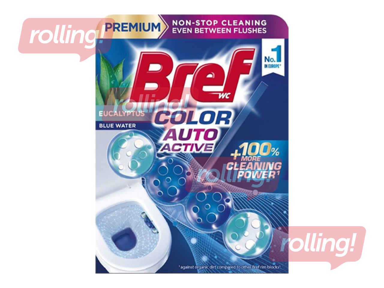 WC-puhastusplokk Bref, Color Auto Active, Eucalyptus, 50g