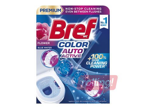 WC-puhastusplokk Bref, Color Auto Active, Flower, 50g