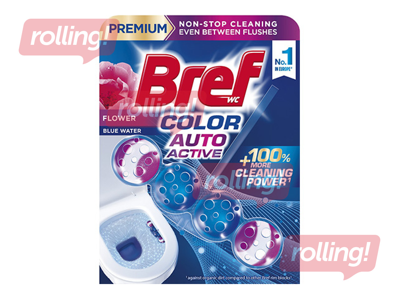 WC-puhastusplokk Bref, Color Auto Active, Flower, 50g