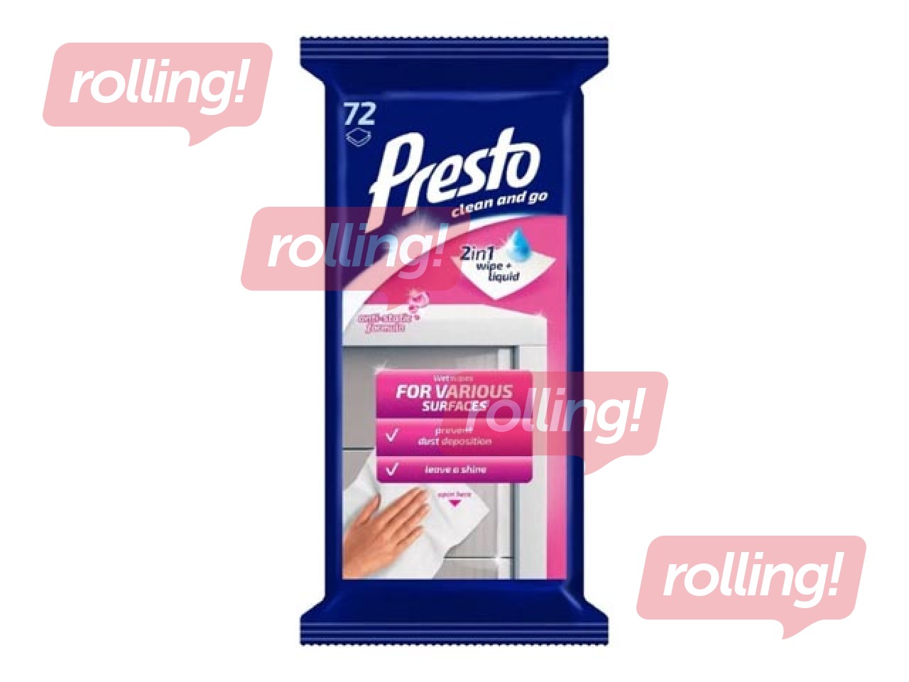 Wet cleaning wipes PRESTO Universal, 72 pcs.