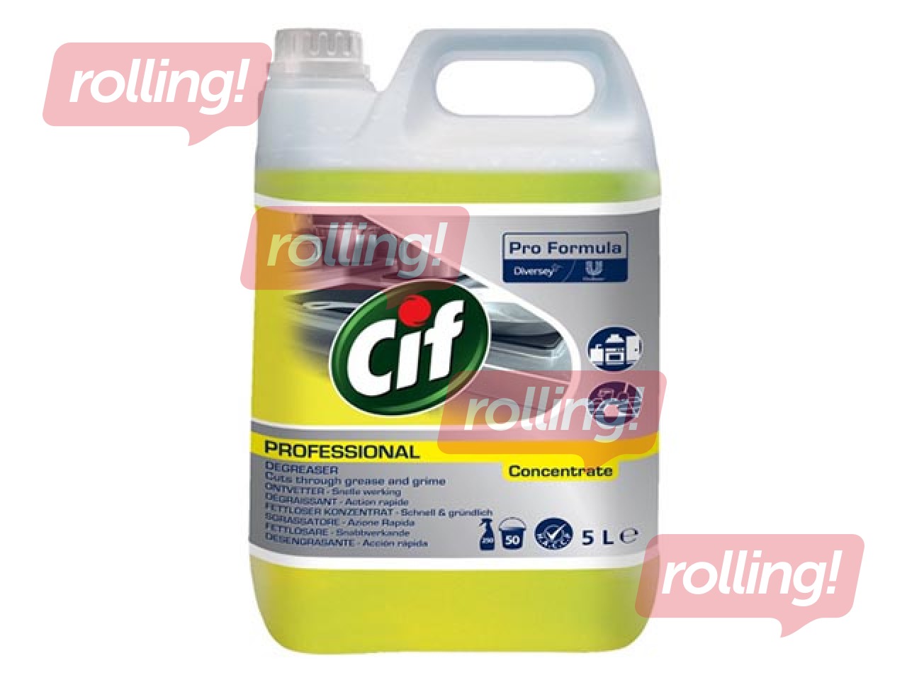 Virsmu attaukošanas līdzeklis, koncentrēts Cif Professional Power Cleaner, 5L