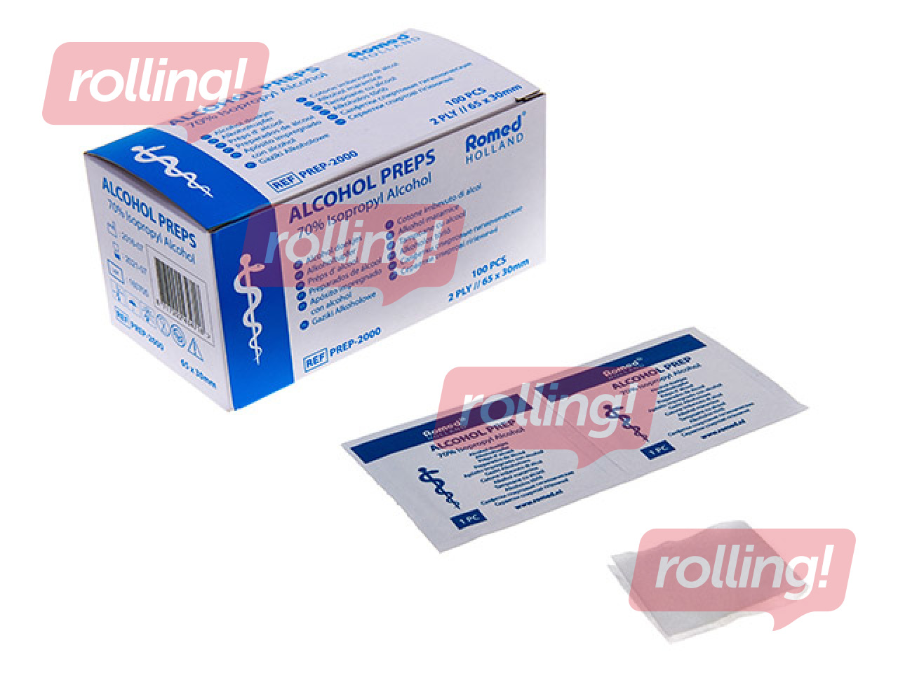 Niisked salvrätid Romed, 70% alkoholi, 100 tk.