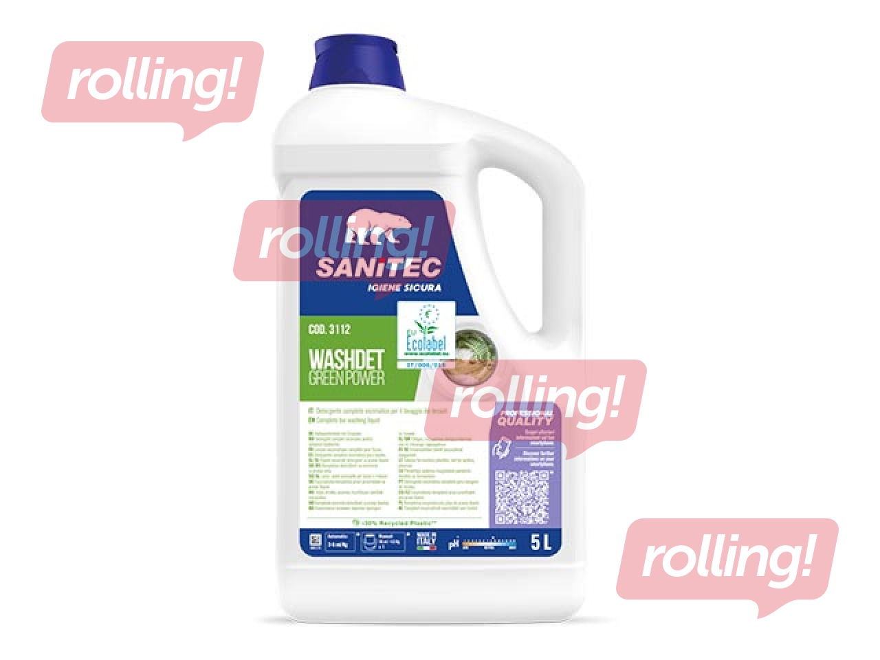 Ökoloogiline pesuvahend Sanitec Green Power Washdet, 5L