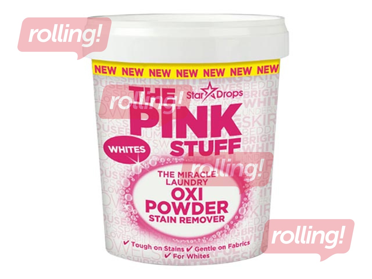 Traipu tīrīšanas pulveris The Pink Stuff, oksidējošs, baltai veļai, 1kg 