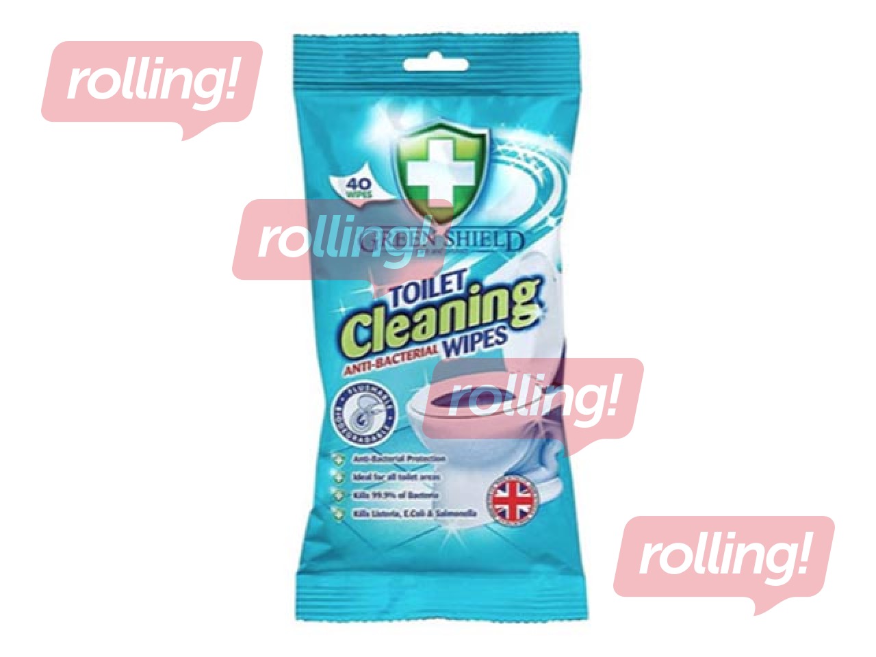 Mitrās salvetes Green Shield tualetes tīrīšanai, 40 gab.