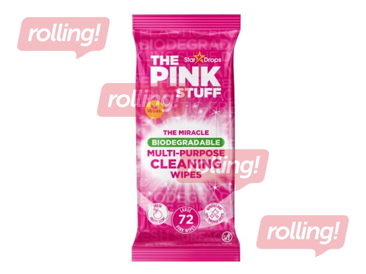 Влажные салфетки для уборки, многофункциональные, The Pink Stuff, 72 шт.