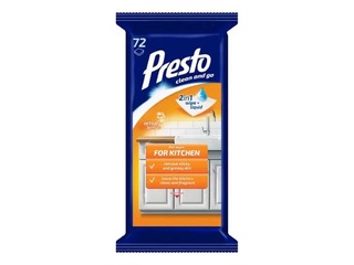 Влажные салфетки для очистки поверхностей PRESTO для кухни, 72 шт.