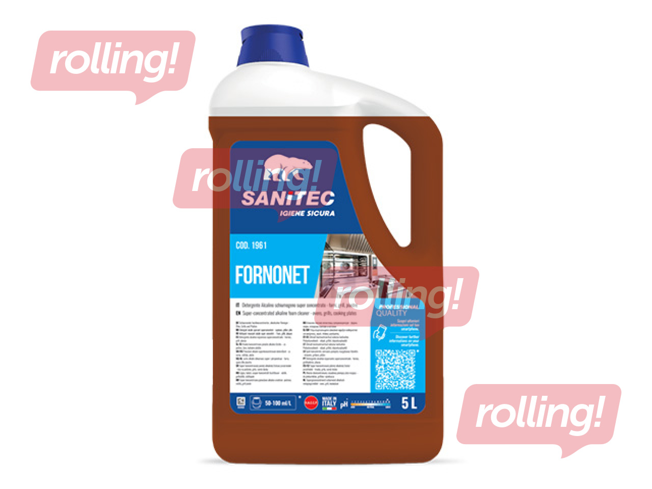 Tīrīšanas līdzeklis krāsnīm un griliem Sanitec, Fornonet, 5l