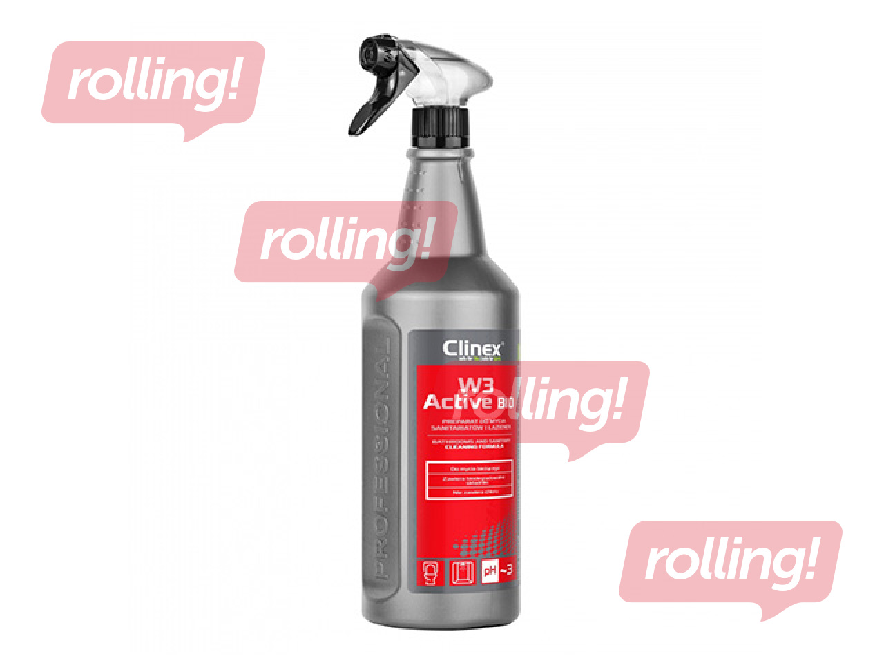 Sanitaarruumide puhastusvahend Clinex, W3 Active Bio, vahutav, 1l