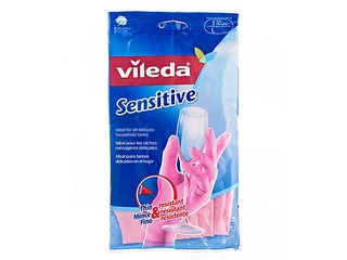 Latekskindad puuvillase voodriga Vileda Sensitive, Suurus L