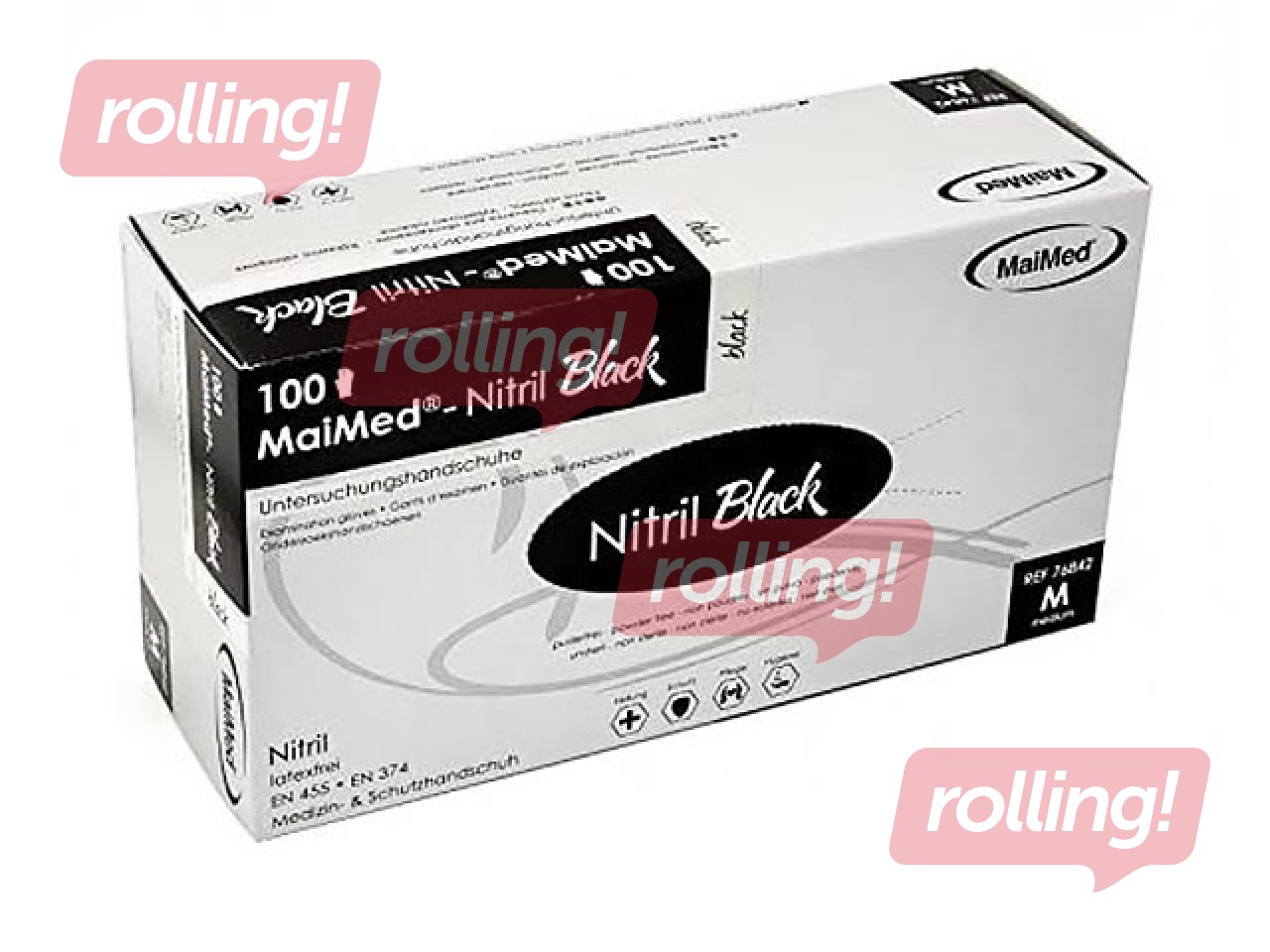 Nitrile gloves without powder MaiMed M, 100 pcs., black
