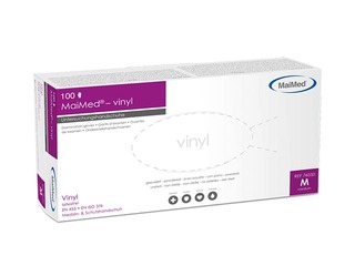 Перчатки виниловые без пудры MaiMed, M 100 шт., синие