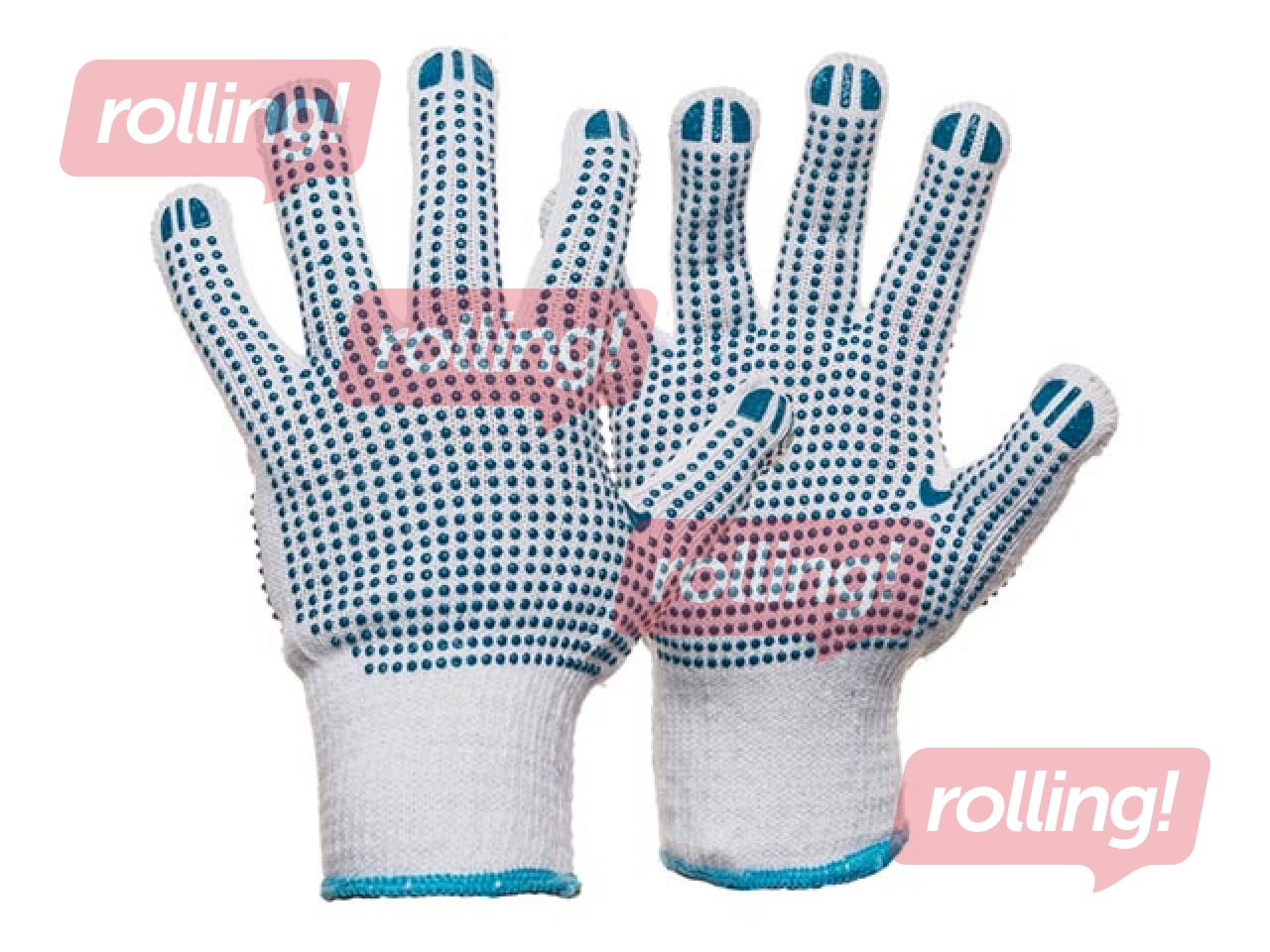 Work gloves with PVC dots on both sides, M52, size 10