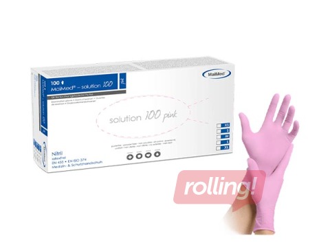 Nitriilkindad, tekstuur, SolutionPink, suurus M, roosa, 100 tk