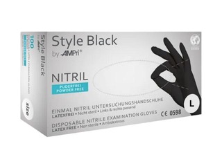 Nitriilkindad, puudrivaba, AMPri, L, 100 tk., must