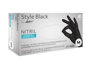 Nitriilkindad, puudrivaba, AMPri, M, 100 tk., must