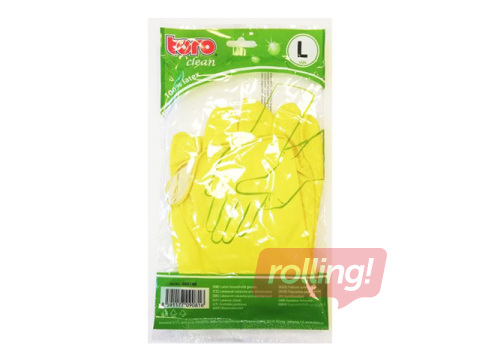 Rubber gloves TORO, size L, yellow