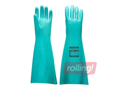 Gumijas cimdi, ķīmiski izturīgie, īpaši gari, XL izmērs, 1 pāris