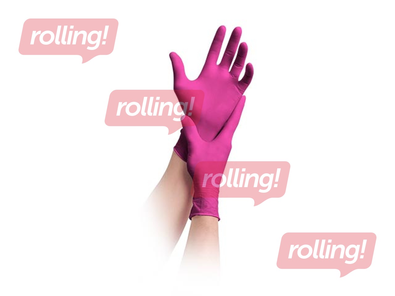 Nitrilkinnaste pulbrivabad Maimed, fuksia, suurus M, 100 tk