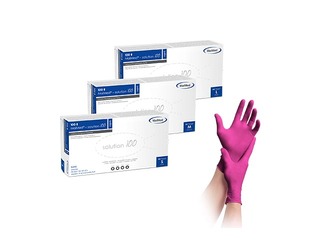 Nitrilkinnaste pulbrivabad Maimed, fuksia, suurus S, 100 tk