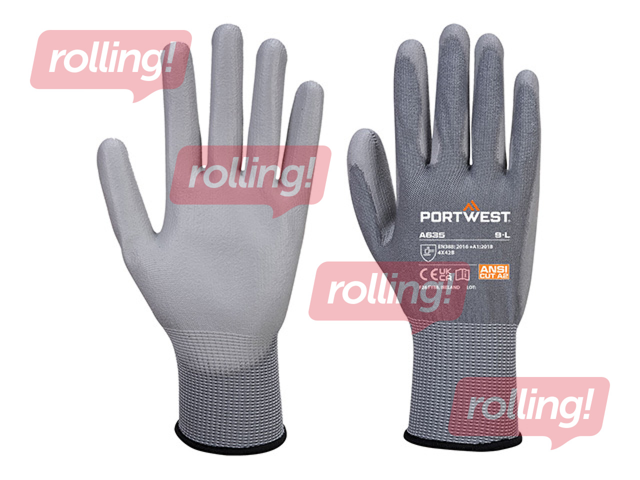 Töökindad Eko lõikevastased, suurus L, hallid