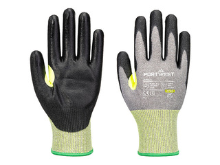 Cut-Resistant Work Gloves CS Cut E15 PU, Size L, Black/Grey