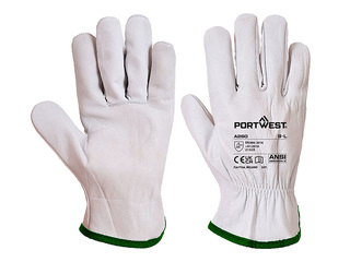 Darba cimdi Oves Driver, ādas, pelēki, L izmērs