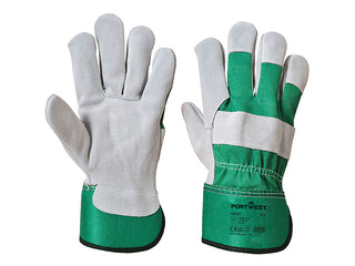 Work Gloves Premium Chrome Rigger, Leather, Size XL, Green