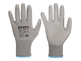 Рабочие перчатки с полиуретановым покрытием Stepo, PU-Eco, серые, размер L