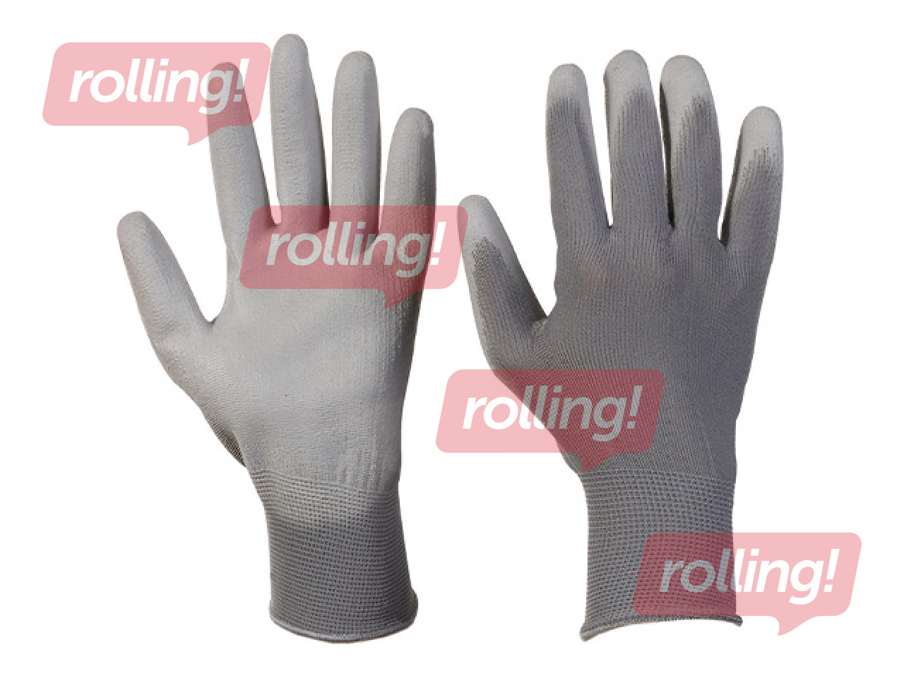 Töökindad Haushalt, polüuretaankattega, hallid, suurus L