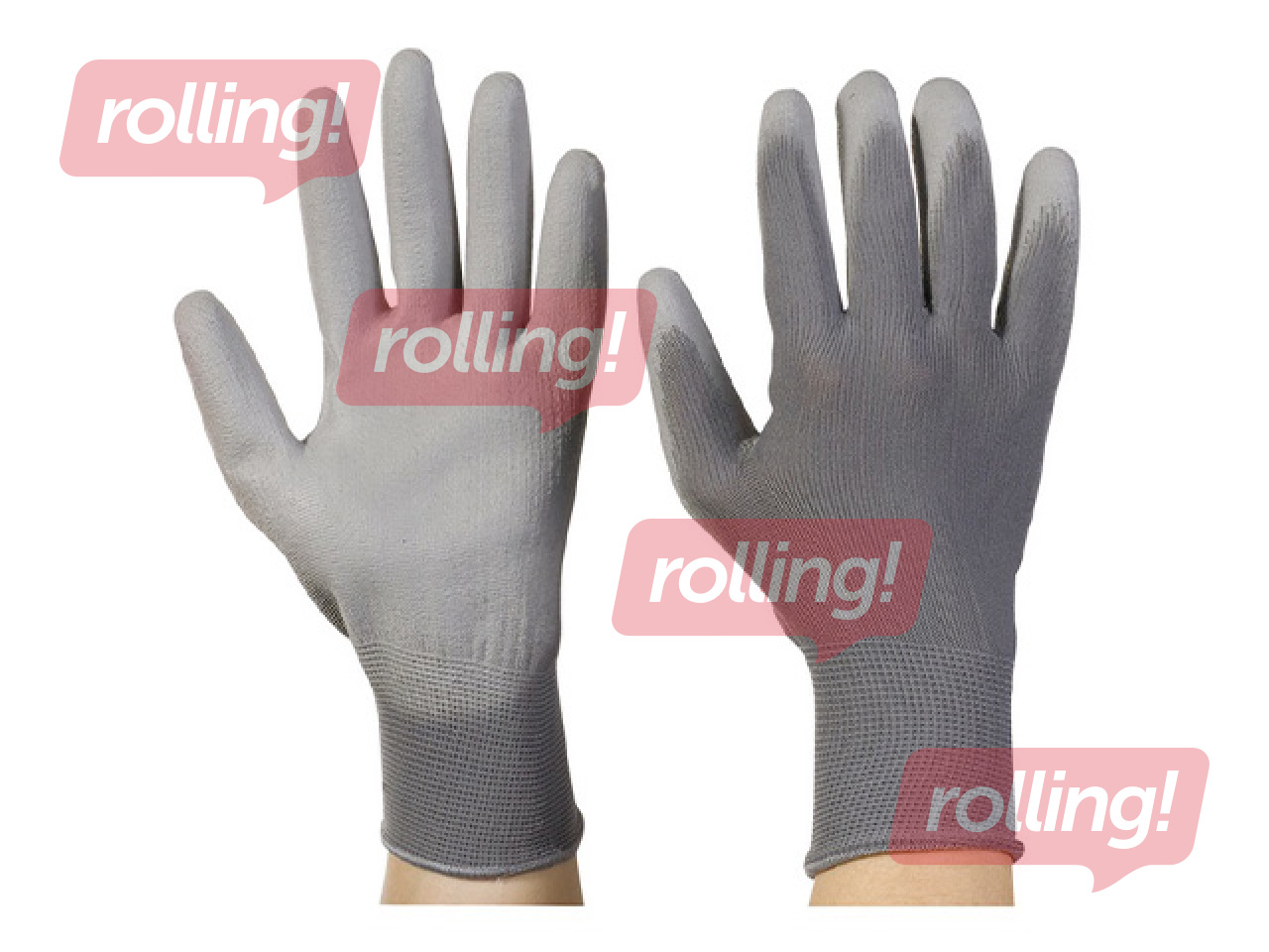 Work gloves Haushalt, with polyurethane coating, grey, size XL