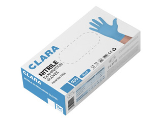 Нитриловые перчатки Clara, без пудры, размер L, синие, 100 шт.