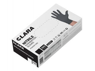 Puudrivabad nitriilkindad Clara, suurus M, mustad, 100 tk
