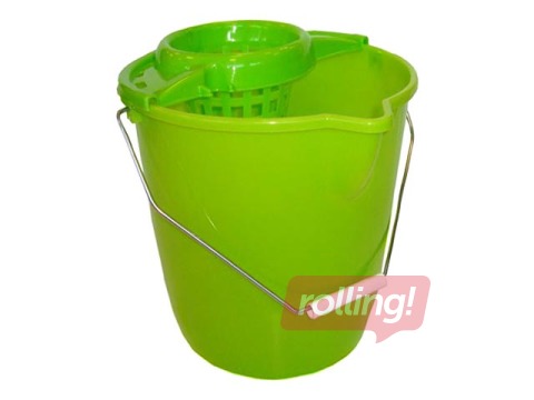 Spainis ar mopa nospiedēju, zaļš, 12l