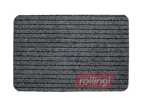 Doormat ATLASS 40x60cm with rubber base, gray with black