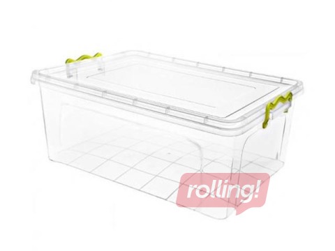 Säilituskast kaanega, 26.5L STRONG BOX 51.5x34.7x22.5, läbipaistev plastik
