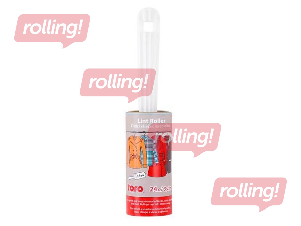 Rullītis Toro ar rokturi virsdrēbju tīrīšanai, 24 loksnes
