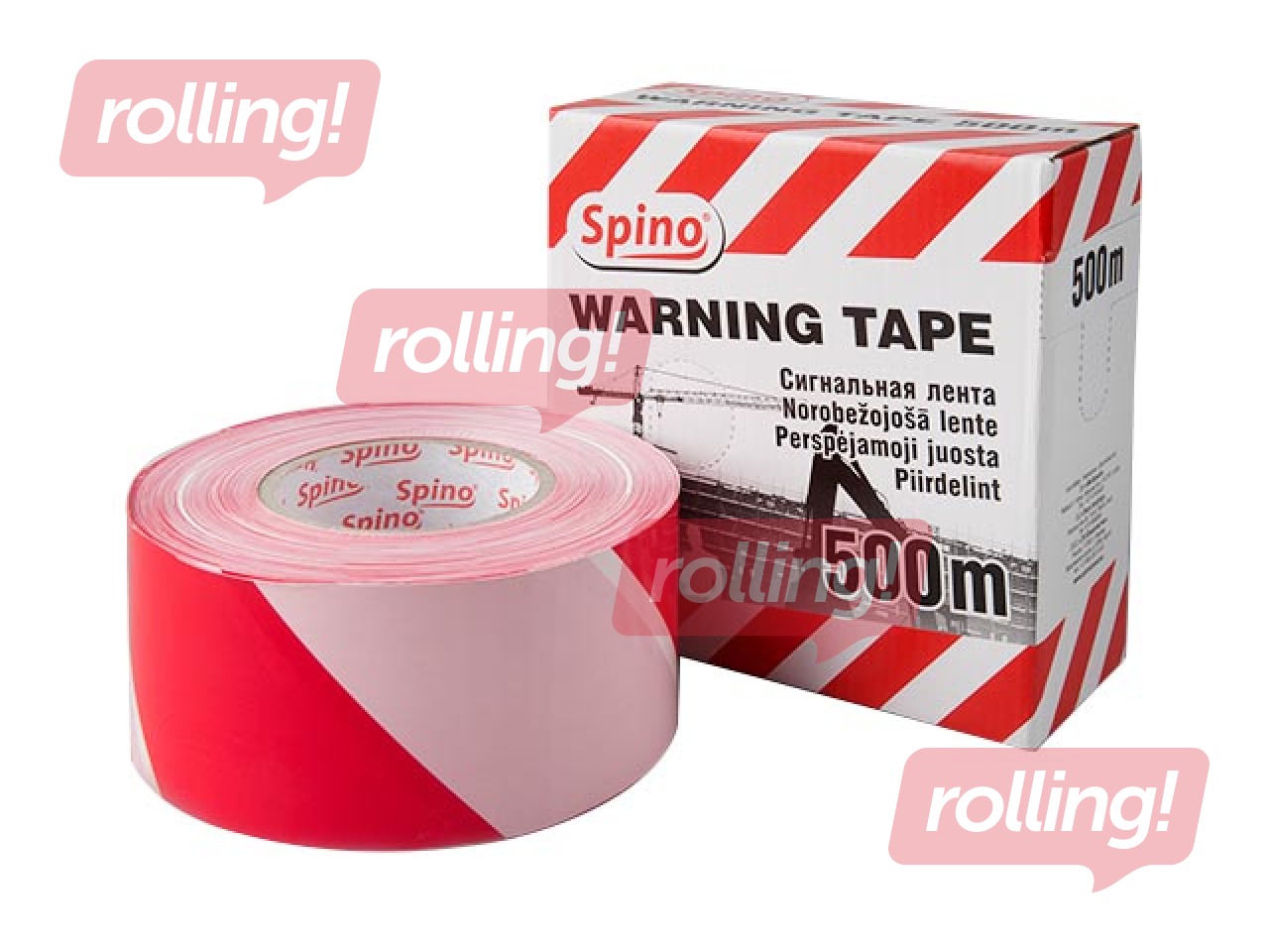 Разделительная лента, красно-белая, ширина 70 мм, 500 м