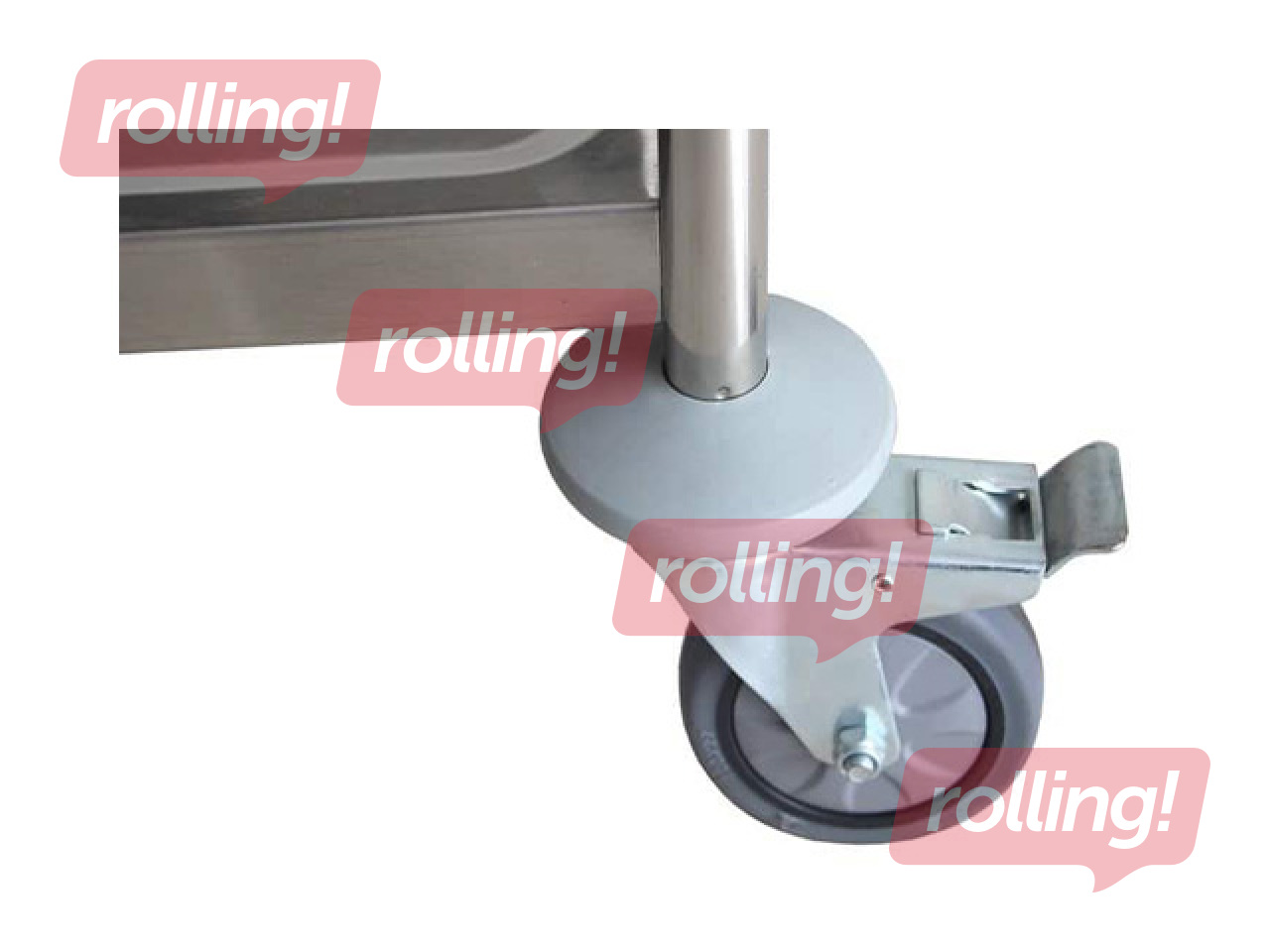 Roostevabast terasest käru 2 riiuliga, ilma kaitsepiireteta