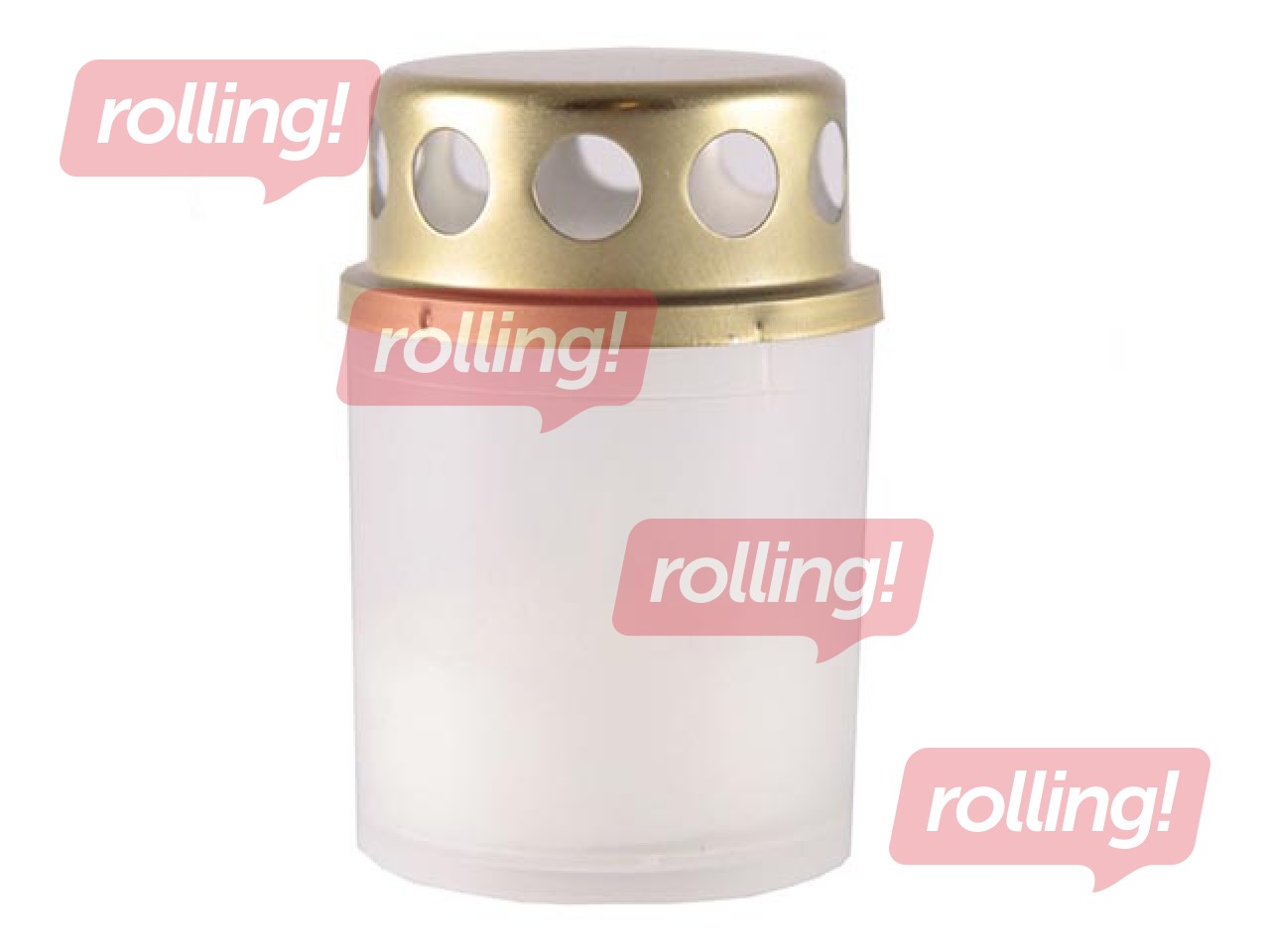 Svece ar vāciņu Korps, plastmasa, balta