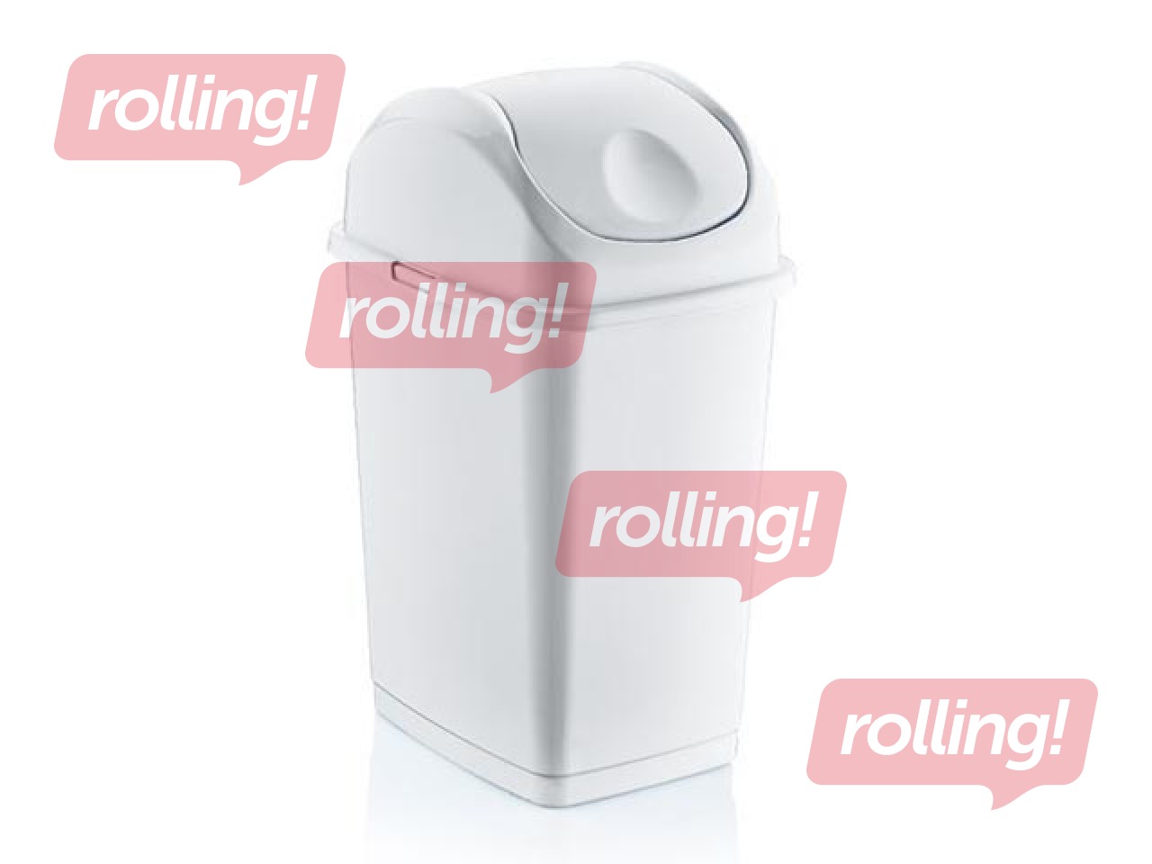 Prügikast kaanega SLIM plastik, valge, 35 l