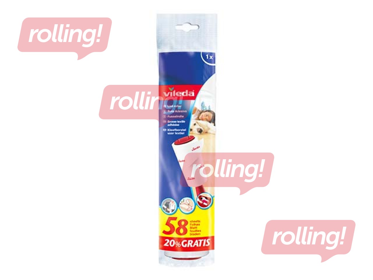 Roller with handle for cleaning outerwear VILEDA Lint, 1 pc.