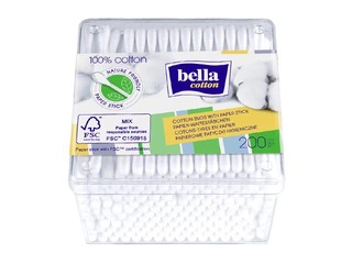 Vates kociņi Bella, Cotton, kastītē, 200 gab.