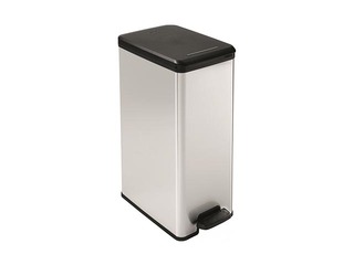 Atkritumu tvertne ar pedāli metalizēta Slim Bin, sudraba, 40l