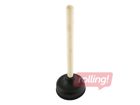 Plunger with a wooden handle
