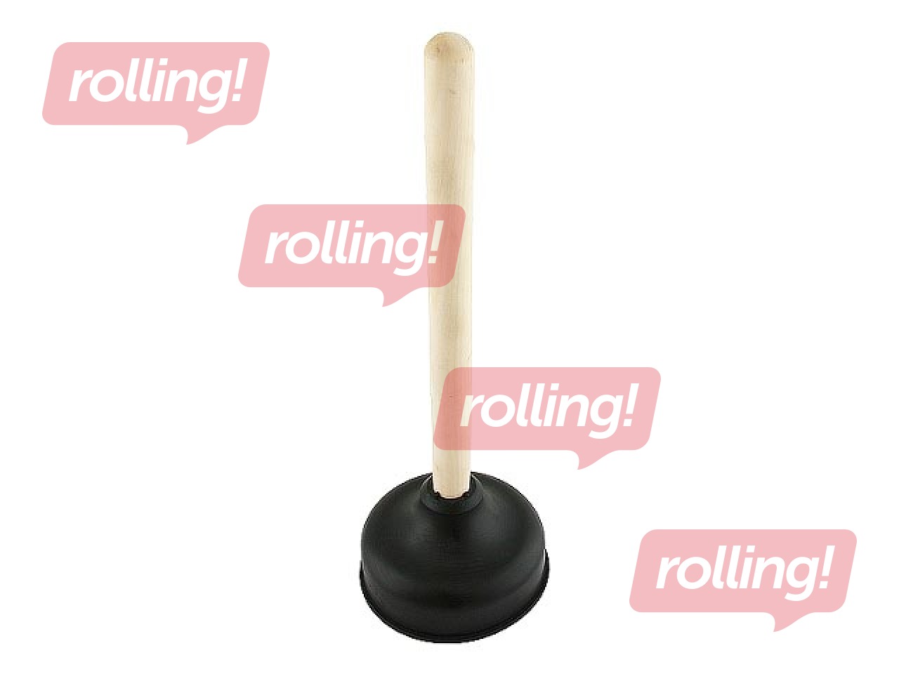 Plunger with a wooden handle