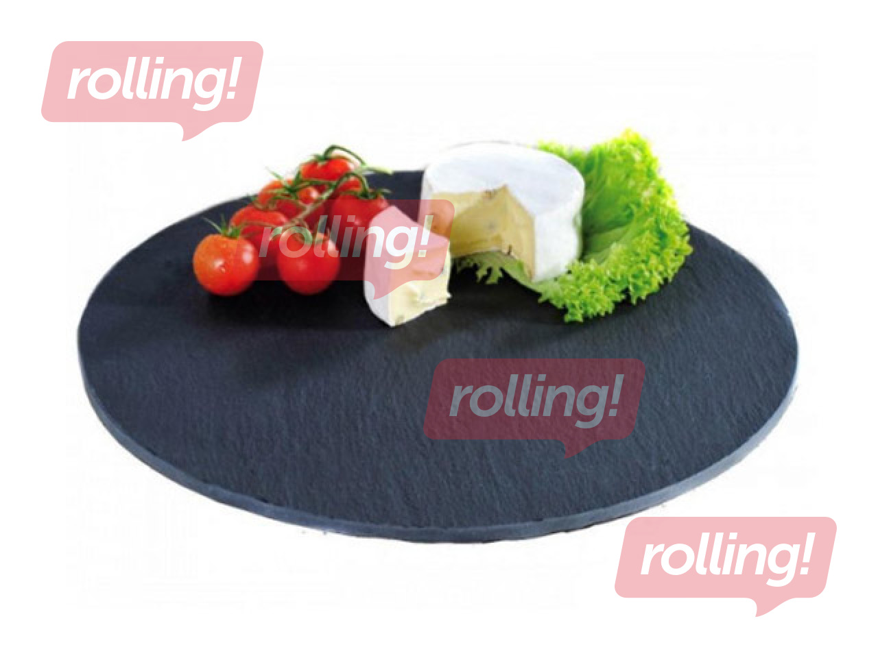 Paplāte servējamā 35.5cm,akmens masa,melna