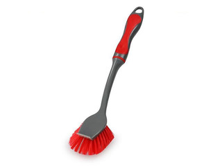 Dish brush with handle Toro, 30cm, gray with red