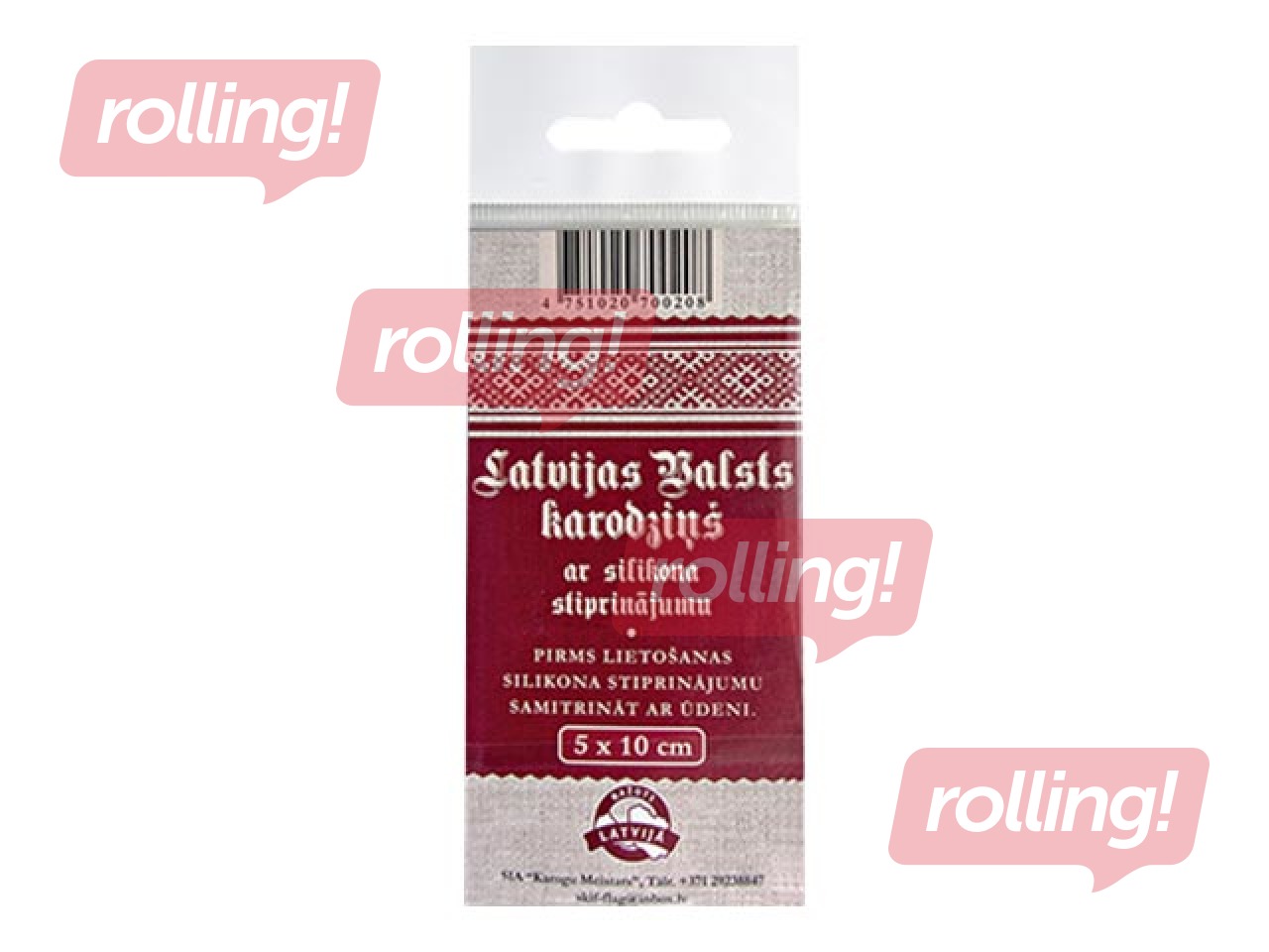 Флаг Латвийской Республики с силиконовым усилением, 5x10см